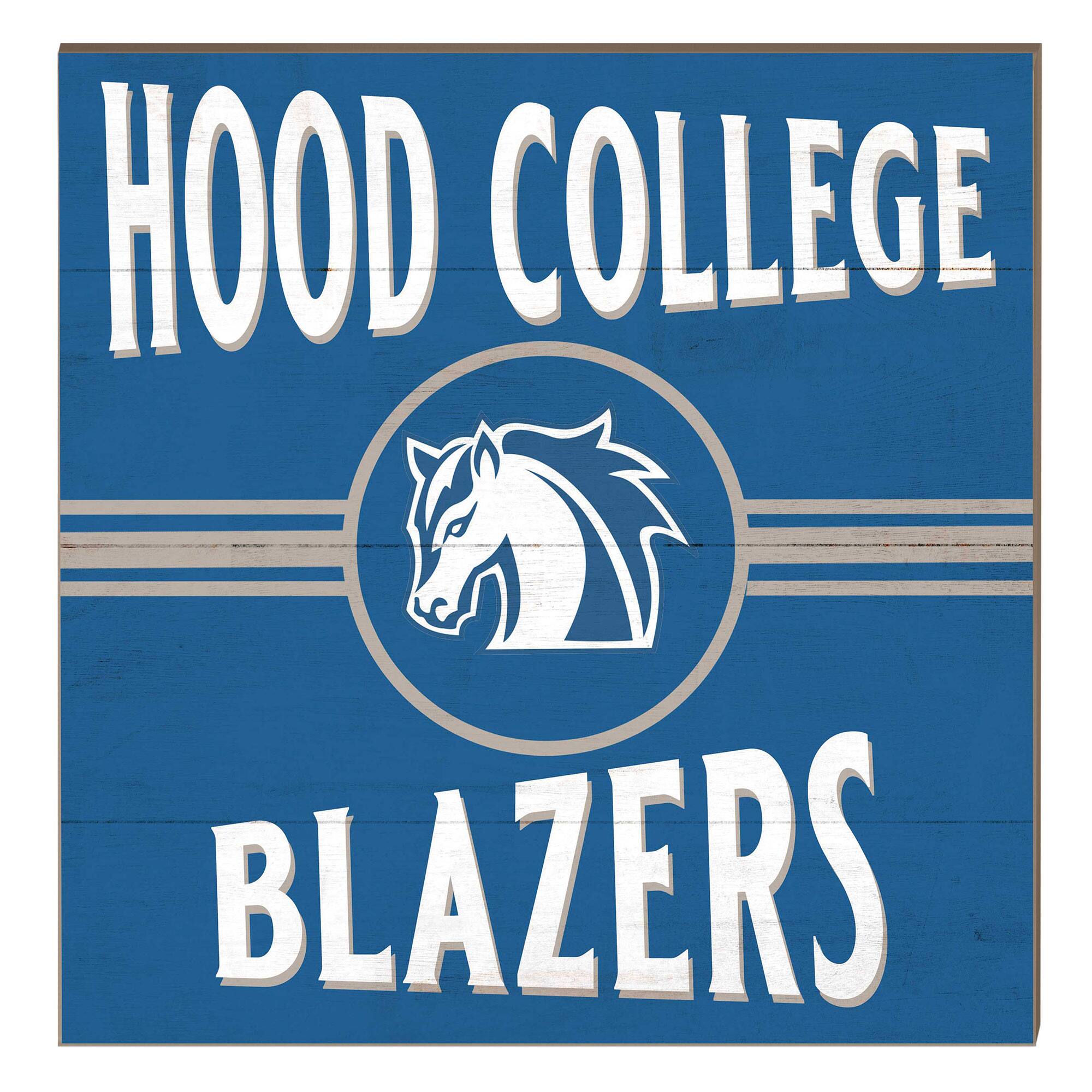 Hood College Blazers 10" x 10" Retro Team Sign