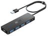 Acer - USB Hub 4 Ports, Multiple USB 3.0 Hub, USBA Splitter with Type C Power Port, Extender for Laptop, PC and More - Black