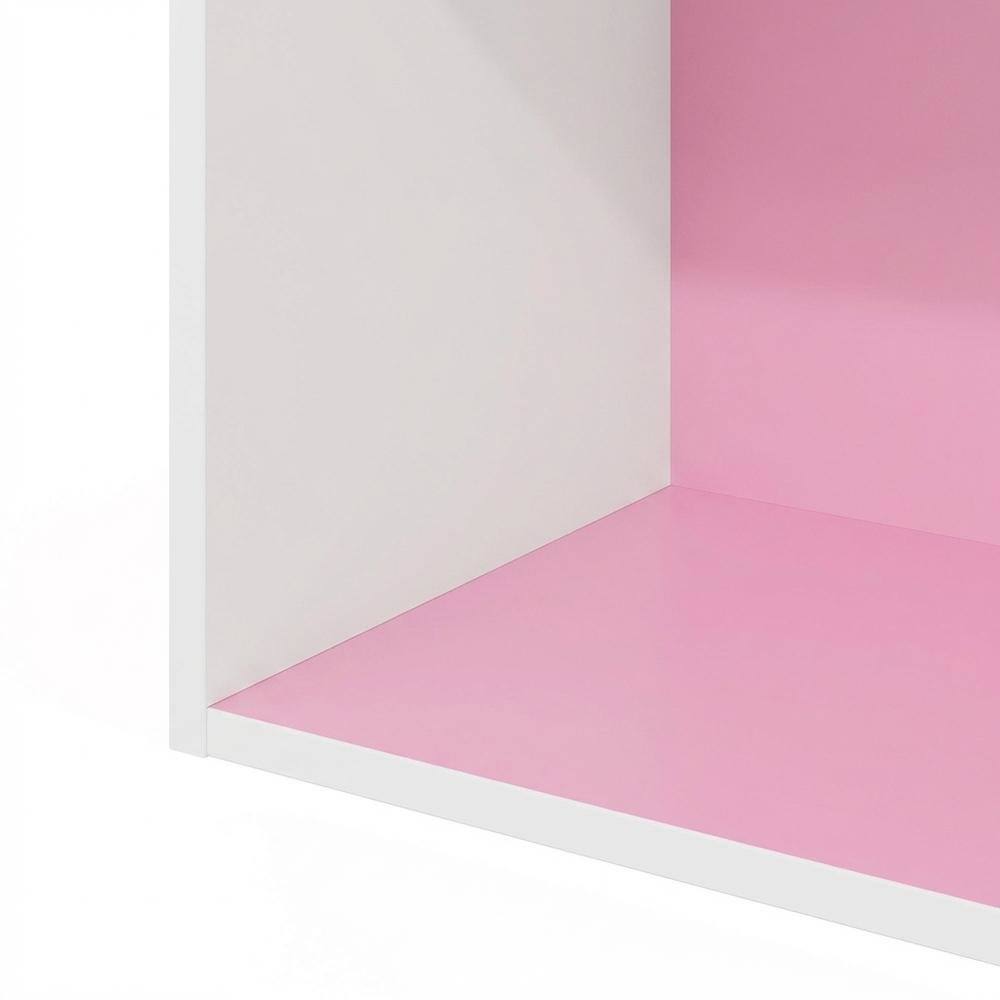Alt View 2. FurniFact - 4-Tier Open Shelf Bookcase with Engineered Wood Construction for Storage - Pink/White.