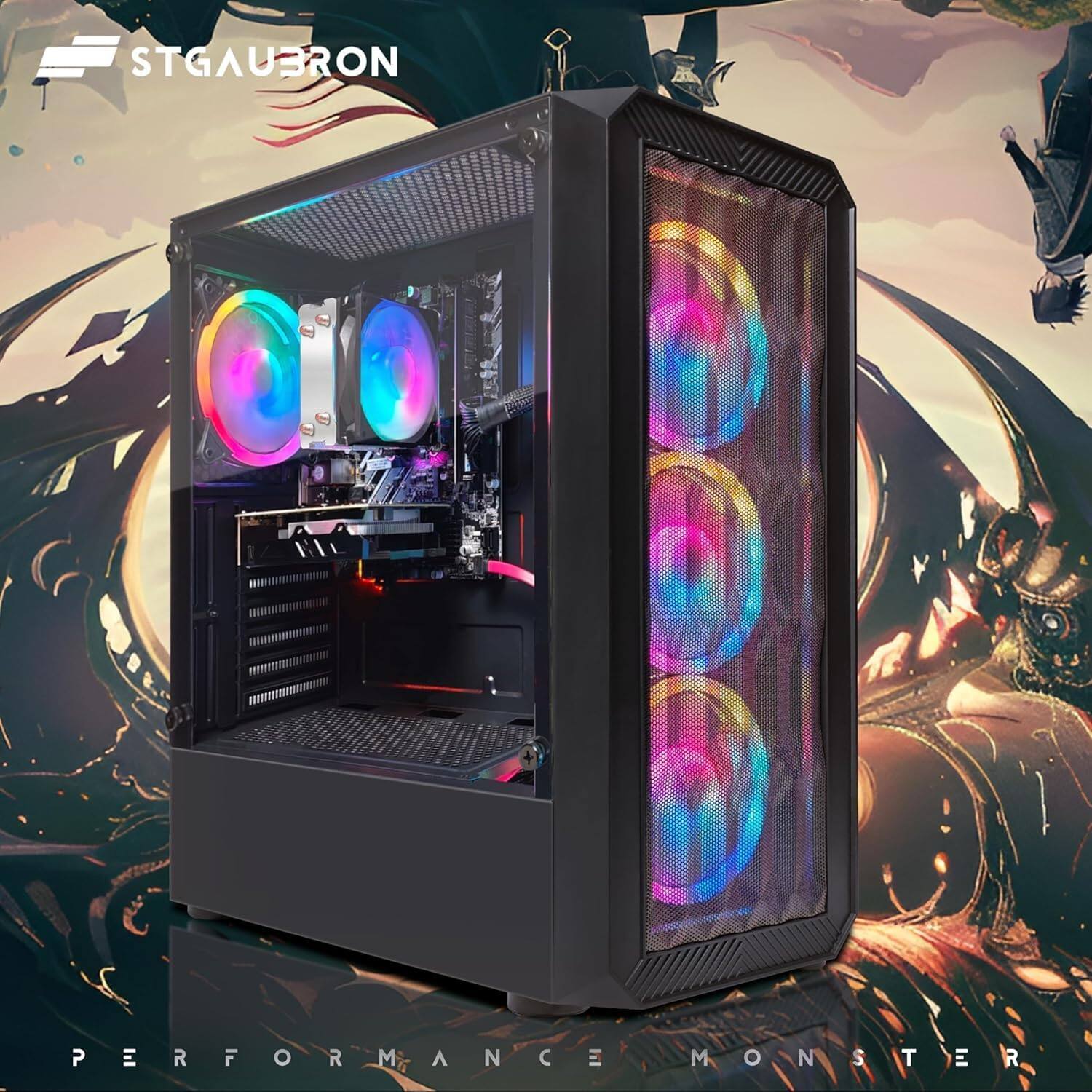 STGAubron Gaming PC Computer Desktop, AMD Ryzen 3200G 3.6G, Radeon