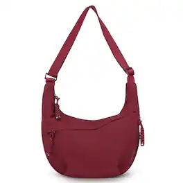 Unique Bargains - Sling Bag for Men Women, Lightweight Arch Moon Crossbody Bag, Water Repellent Chest Fanny Pack for Hiking Travel Commute - Wine red