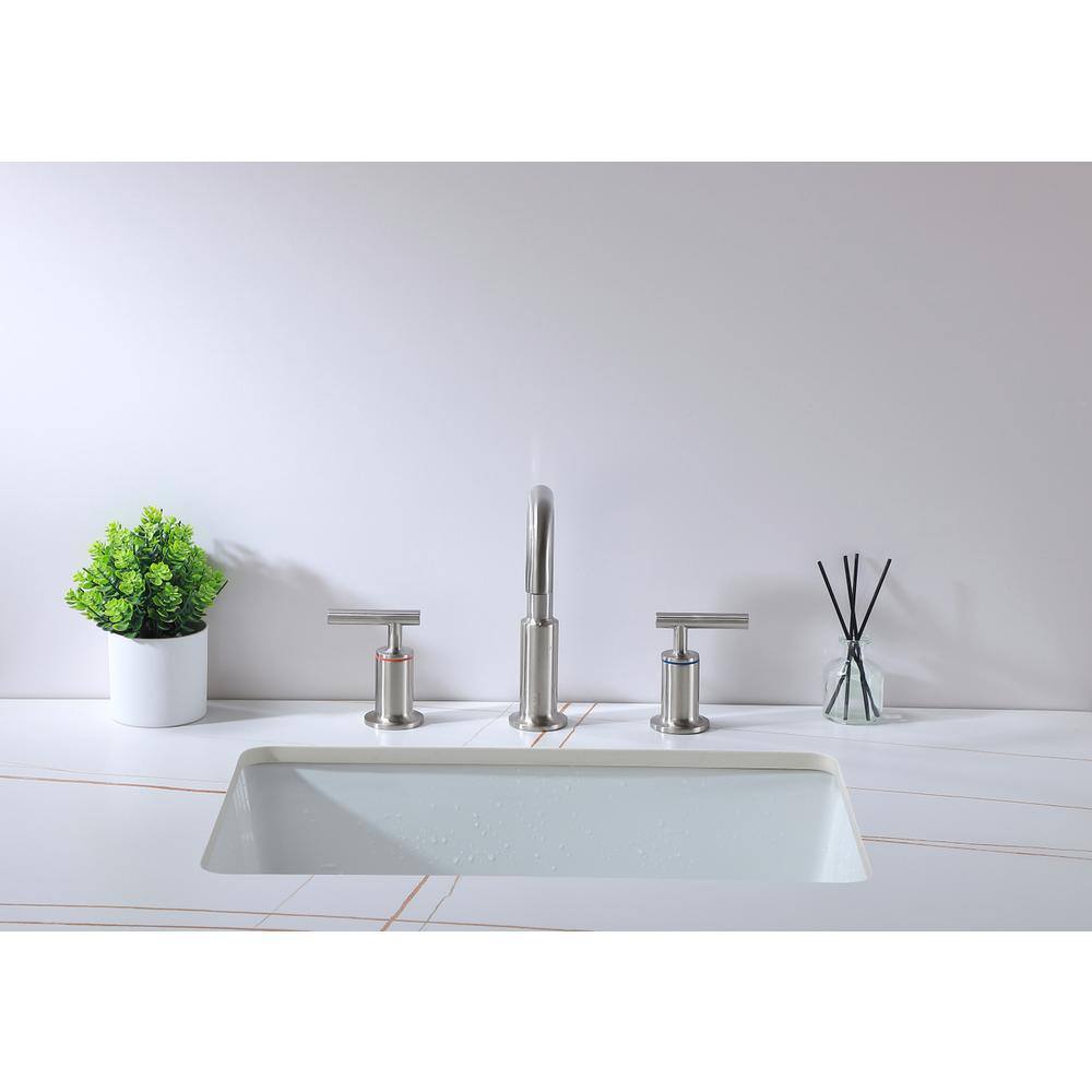 Alt View 10. Elegant Kitchen and Bath - Tobias 8 inch Widespread Double Handle Bathroom Faucet in Brushed Nickel - Brushed Nickel.
