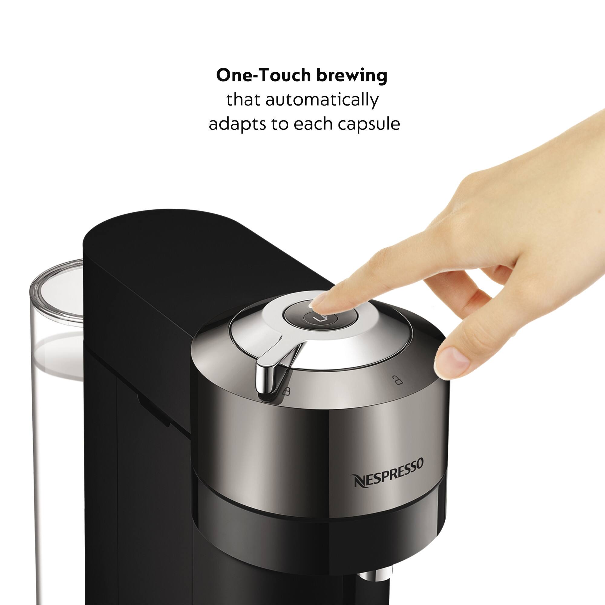 One-Touch brewing that automatically adapts to each capsule, a NESPRESSO.