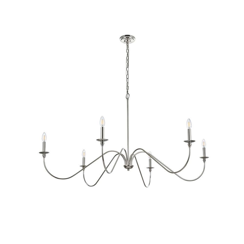 Left. Living District - Rohan 54 inch chandelier in Polished Nickel - Polished Nickel.