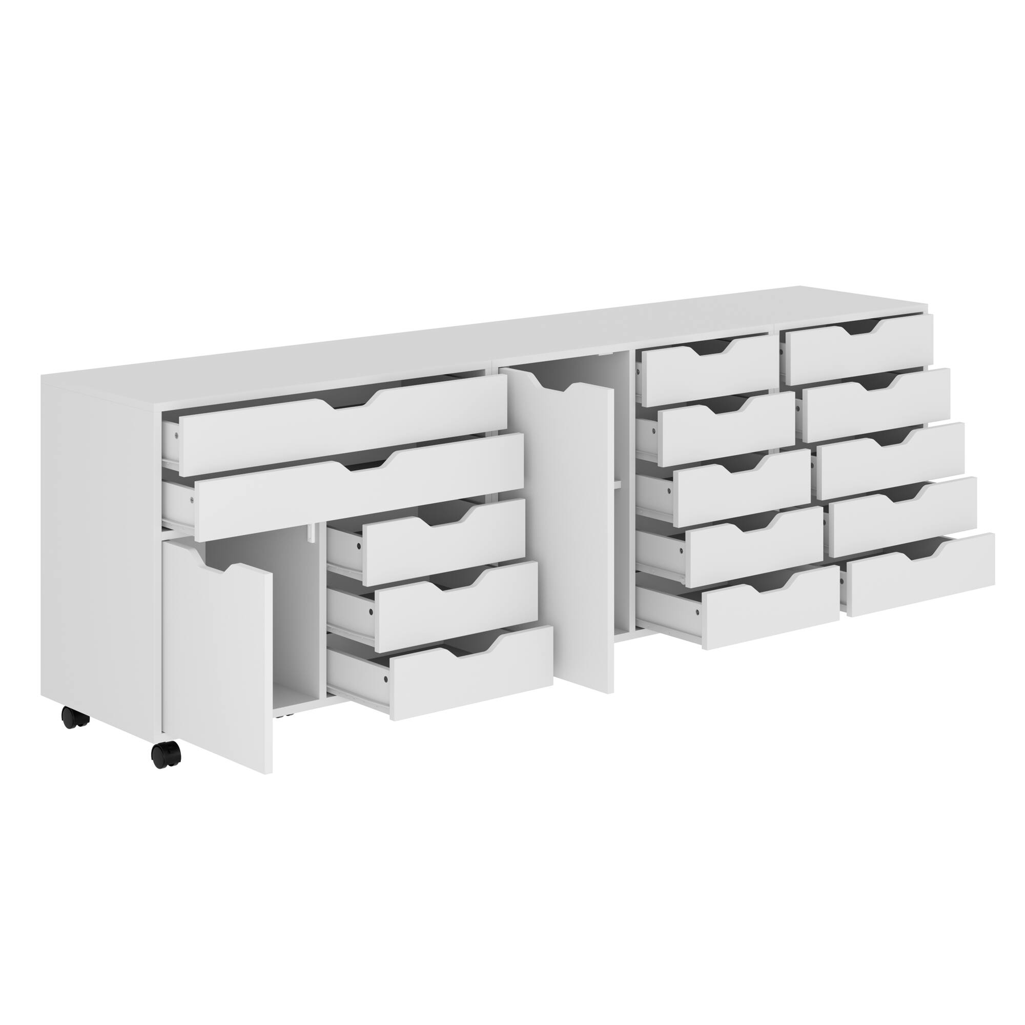 Alt View 4. Winsome Wood - Halifax 3-Pc Storage Cabinet Set - White.