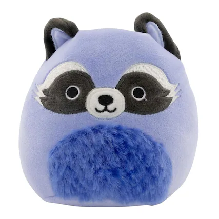 Front. Kellytoy - Squishmallow Cozy Squad 8 Inch Plush | Duranga the Blue Raccoon - Blue.