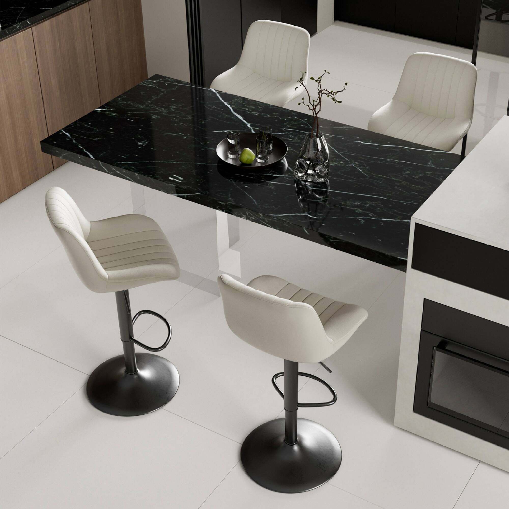 Alt View 7. HTUTWOO - Adjustable Height Bar Stools Set of 2, Swivel Counter Height Chairs with Performance Fabric Seat for Kitchen Island - Gray.