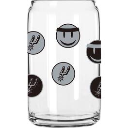 Logo Brands - San Antonio Spurs 16oz. Smiley Can Glass - Multicolor