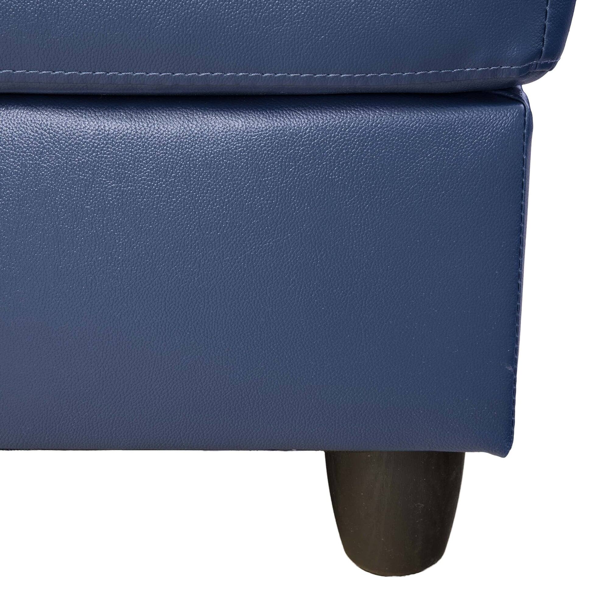 Alt View 4. Boyel Living - Premium Semi PU Upholstered Sofa Solid Wood Frame Double Spring with Right Chaise Lounge - Royal Blue.