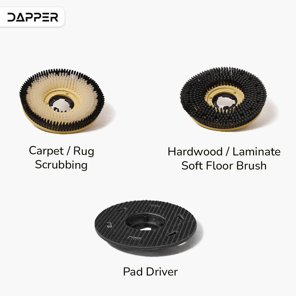 DAPPER Carpet / Rug Scrubbing Hardwood / Laminate Soft Floor Brush Pad Driver