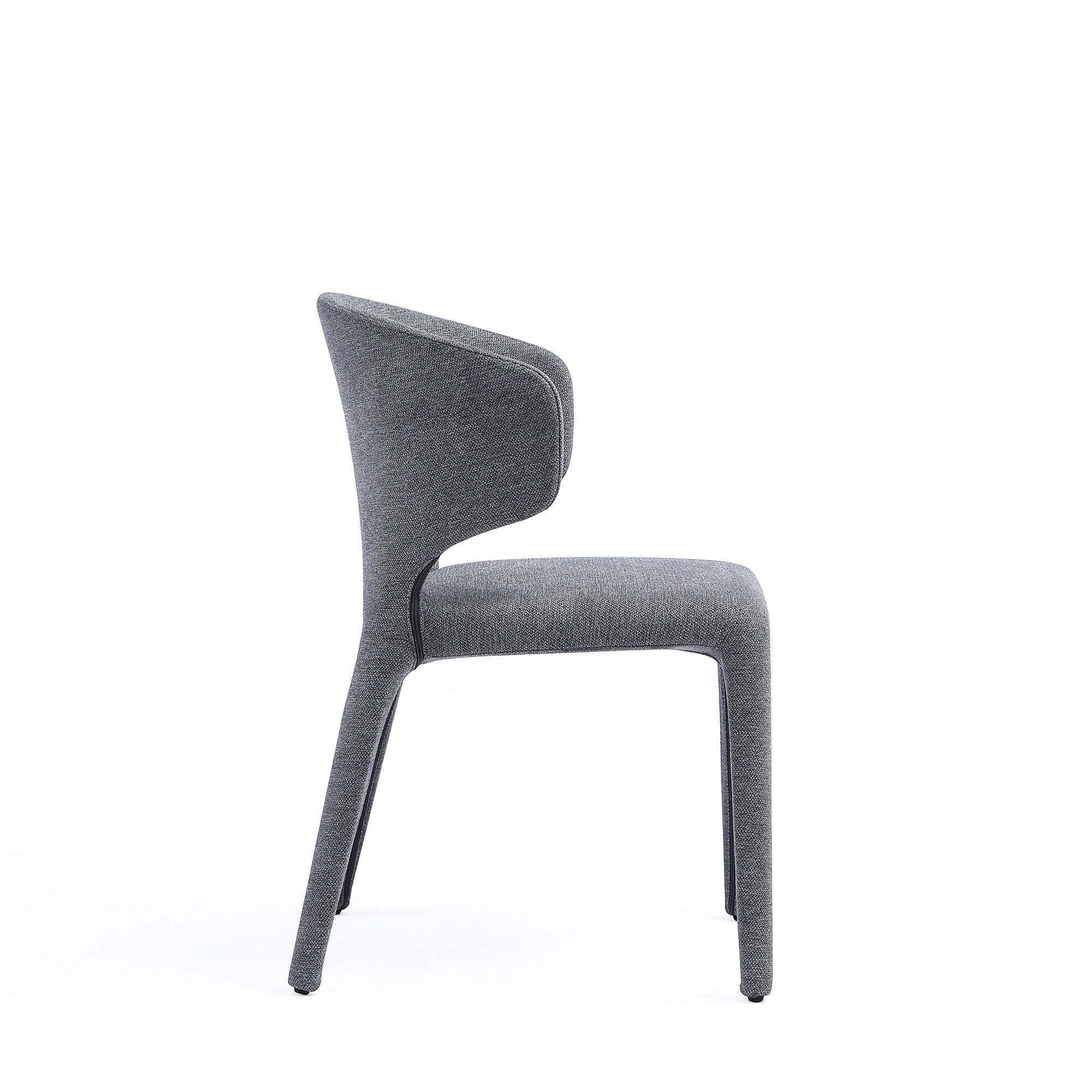 Alt View 2. Manhattan Comfort - Conrad Mid-Century Modern Upholstered Dining Chair - Set of 4 - Gray.
