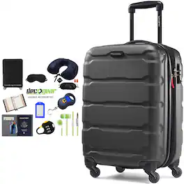 Samsonite - Omni Hardside Luggage 20 Spinner 10pc Luggage Accessory Bundle - Black
