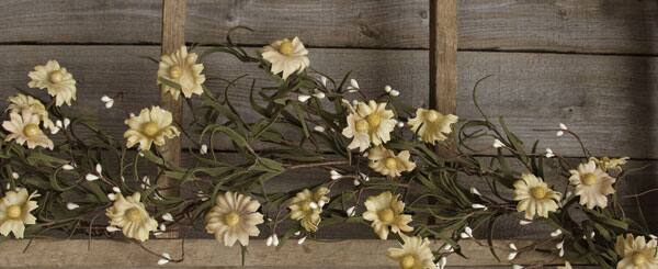 BreeBe - Teastain Daisy & Pip Garland 4 ft - Ivory, Olive Green
