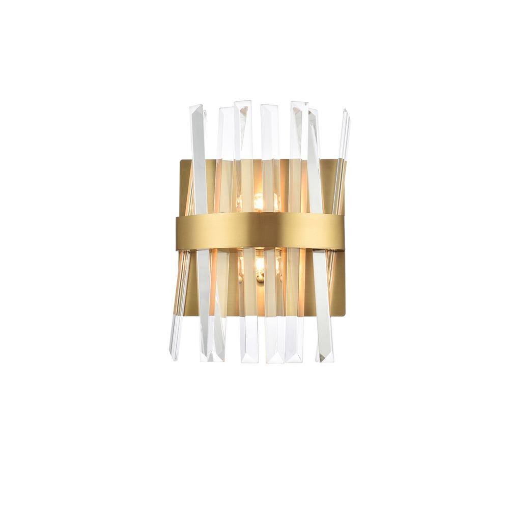 Alt View 3. Elegant Lighting - Serephina 8 inch crystal bath sconce in satin gold - Satin Gold.