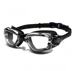 iGARDEN - Swim Goggles 1 Pack, Clear Vision Wide View Comfortable Adjustable Swim Glasses, Ideal for Adult Men Women Youth, Black