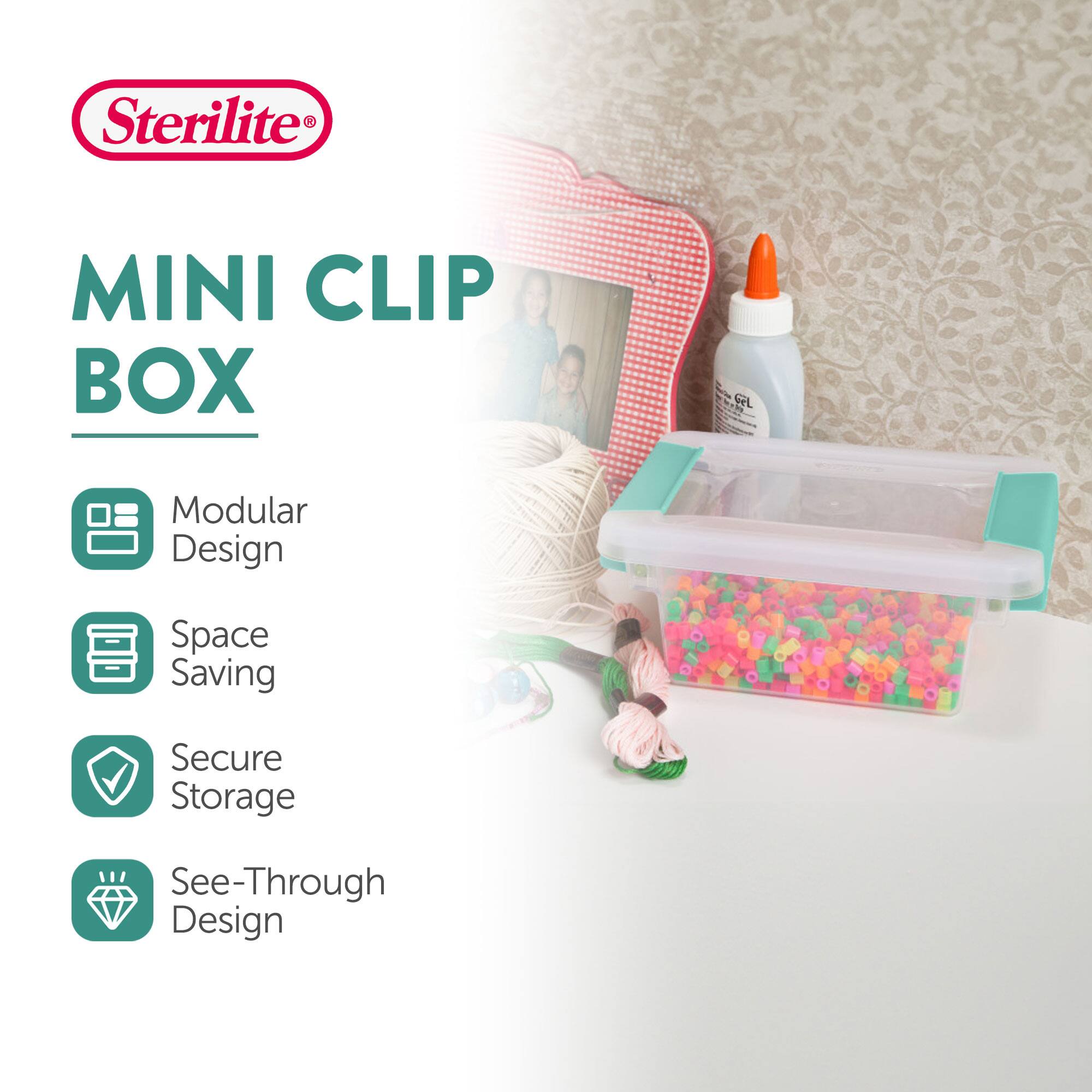 Sterilite MINI CLIP BOX

- Modular Design
- Space Saving
- Secure Storage
- See-Through Design