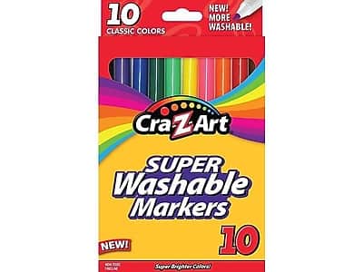 Cra-Z-Art - Classic Super Washable Markers, Fine, 10/Pack - Assorted