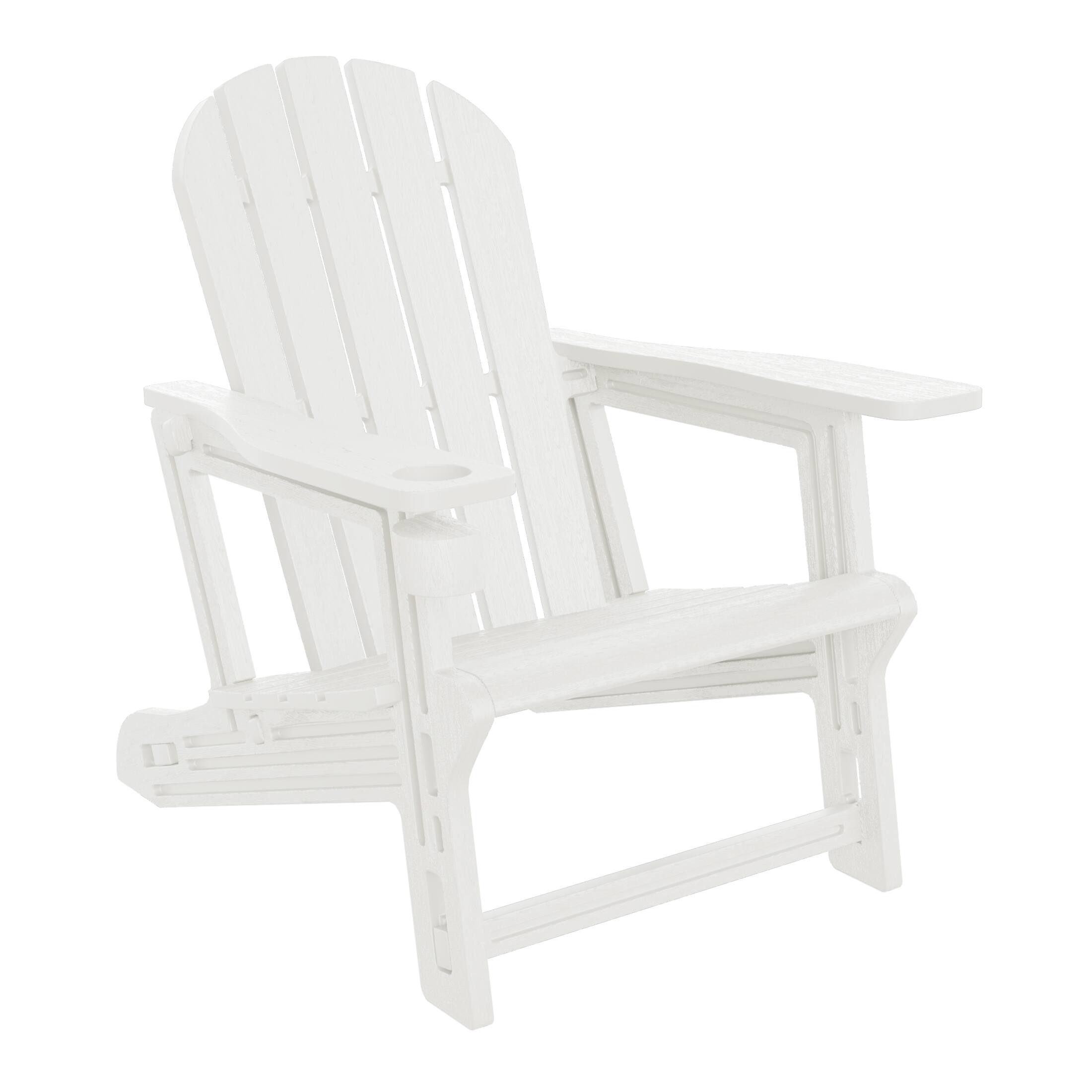 Left. WestinTrends - WestinTrends Azura 2-Piece HDPE Plastic Adirondack Patio Chair With 18" Side Table Set - White.