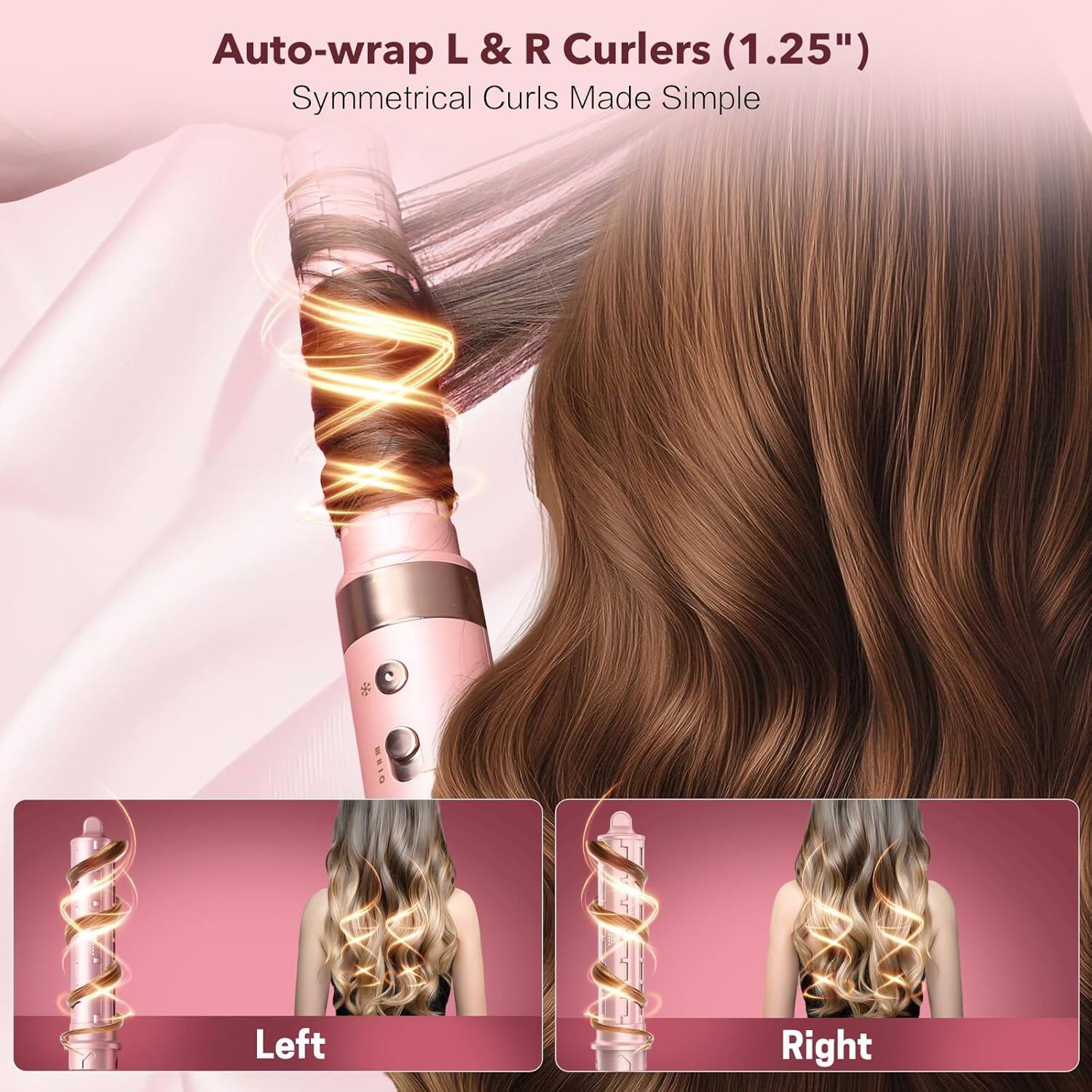 Auto-wrap L & R Curlers (1.25")  
Symmetrical Curls Made Simple  

Left  
Right