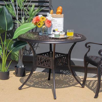 36 patio table with umbrella hole Declan Commercial Indoor/Outdoor Dining Hole, 36" Square All Weather Black Poly Resin Top and Black Steel Base Pair this table with other sizes or shapes in our collection for a cohesive look throughout your home or business. Modesto 36" Square Mesh Wrought