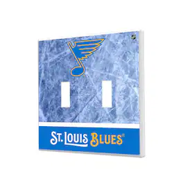 Keyscaper - St. Louis Blues Wordmark Double Toggle Lightswitch Plate - Multicolor