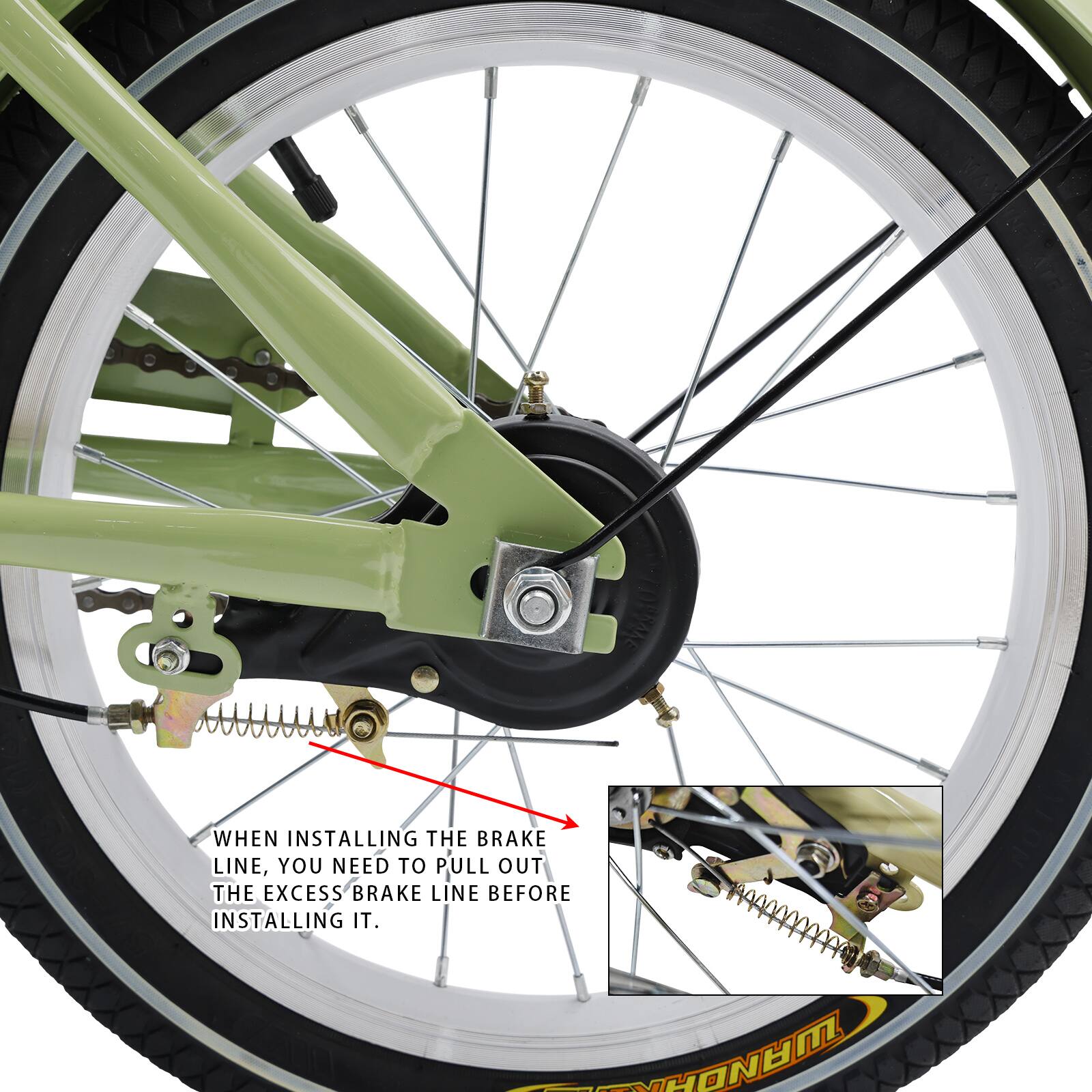 When installing the brake line, you need to pull out the excess brake line before installing it.