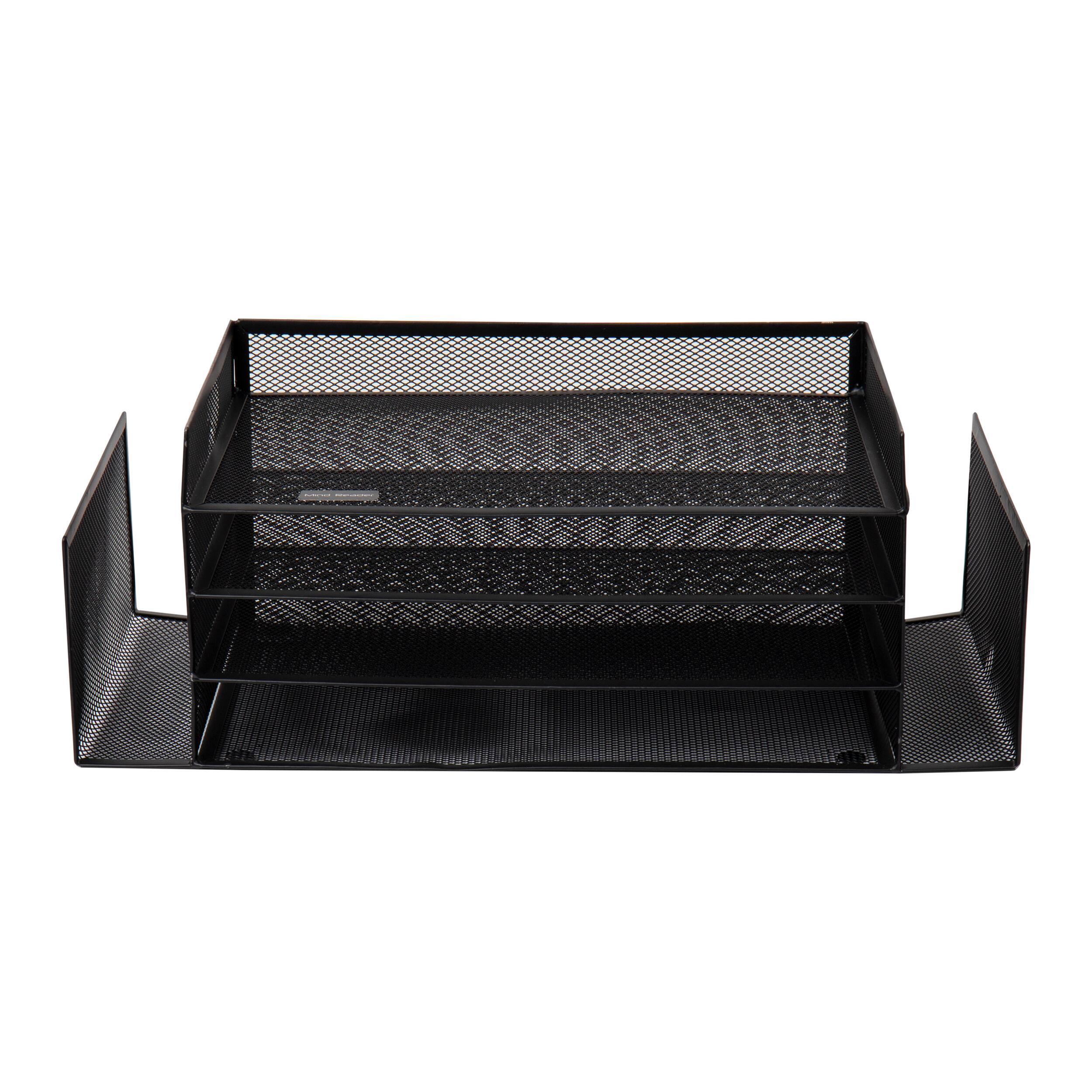 Alt View 13. Mind Reader - 4 Trays and 2 Side File Holders - Black.
