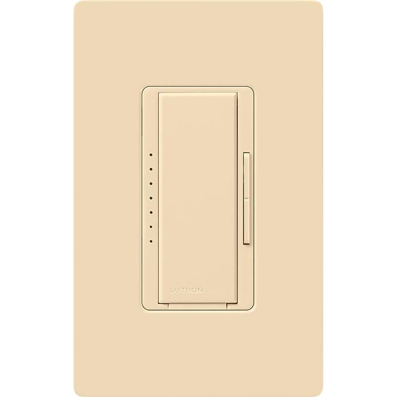 Angle. Lutron - Lutron Maestro Ivory 150 W 3 Way Dimmer Switch 1 pk - Ivory.