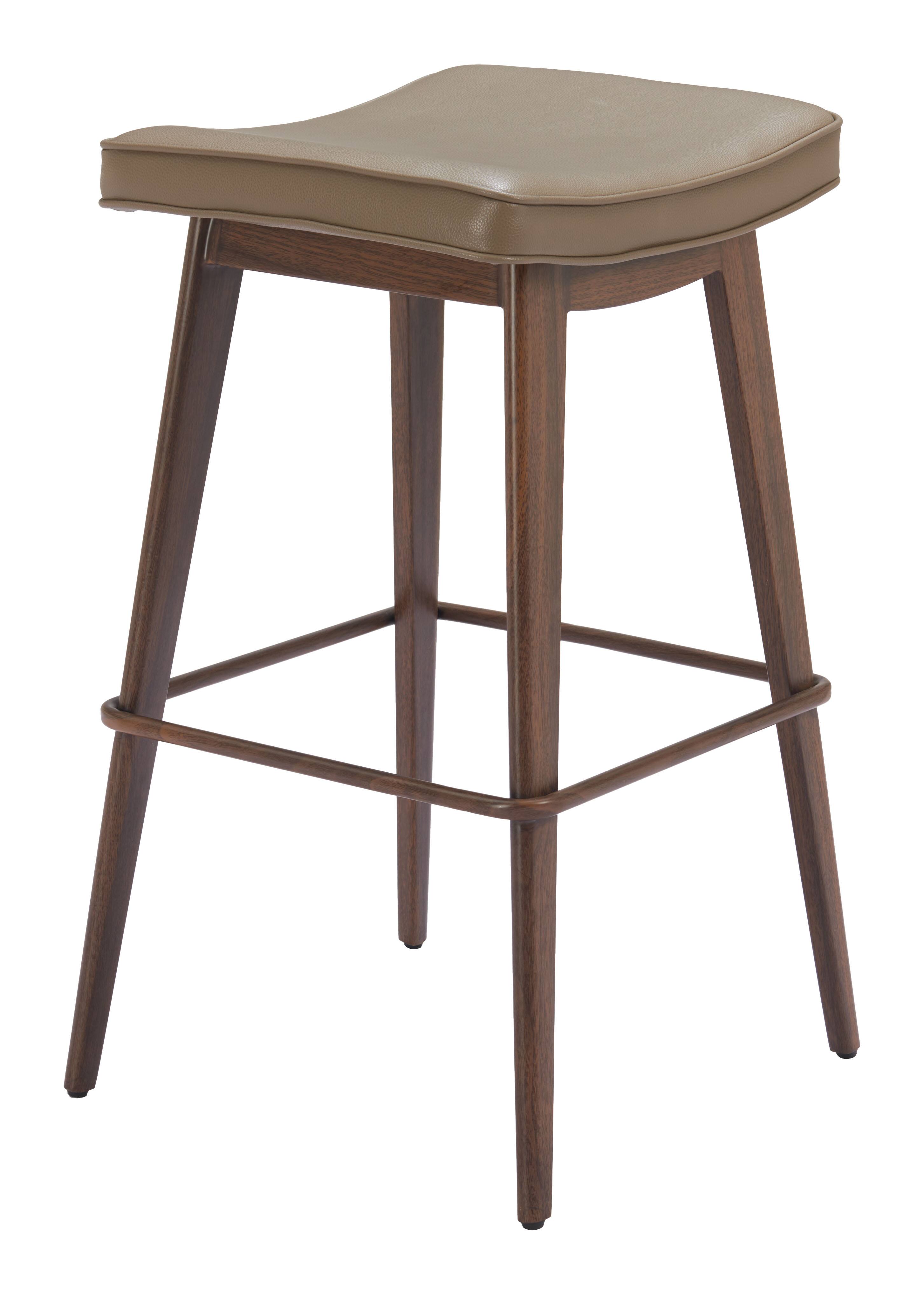 Angle. Hivvago - Divat Barstool (Set of 2) Taupe & Walnut - Taupe & Walnut.