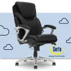 Front. Serta - Bryce Bonded Leather Executive Office Chair - Black.