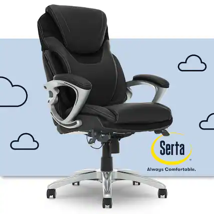 Front. Serta - Bryce Bonded Leather Executive Office Chair - Black.