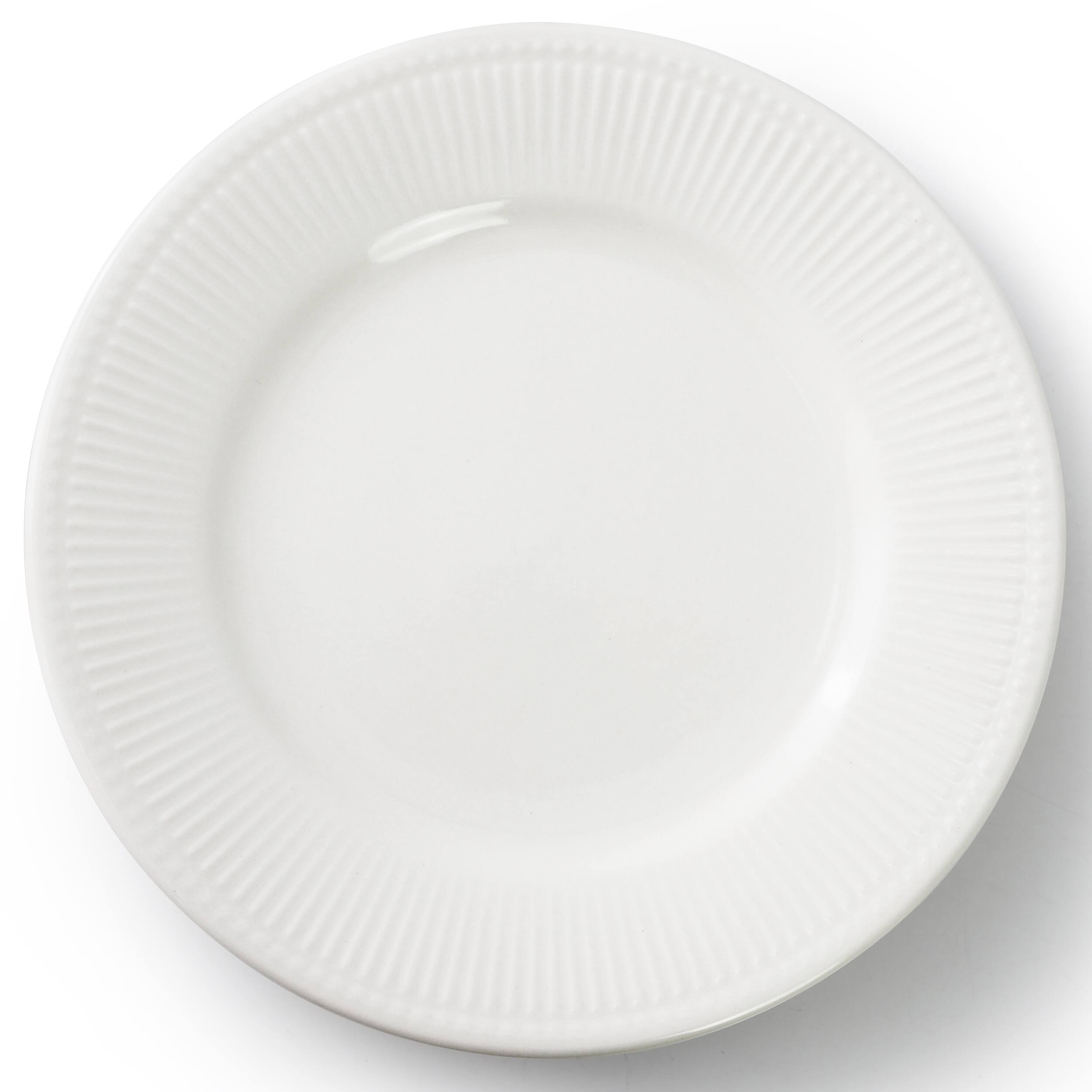 Left. Elama - Elama Gretel 6 Piece Round Stoneware Salad Plate Set in White - White.