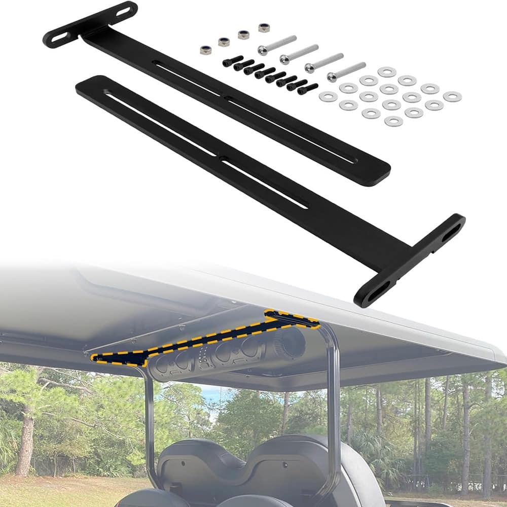 Schertz - Universal Soundbar Mount for Golf Cart – Compatible with SE18, SE26, SEB26, SEDS32 – T-Style Roof Interior Mounting Brac - Black