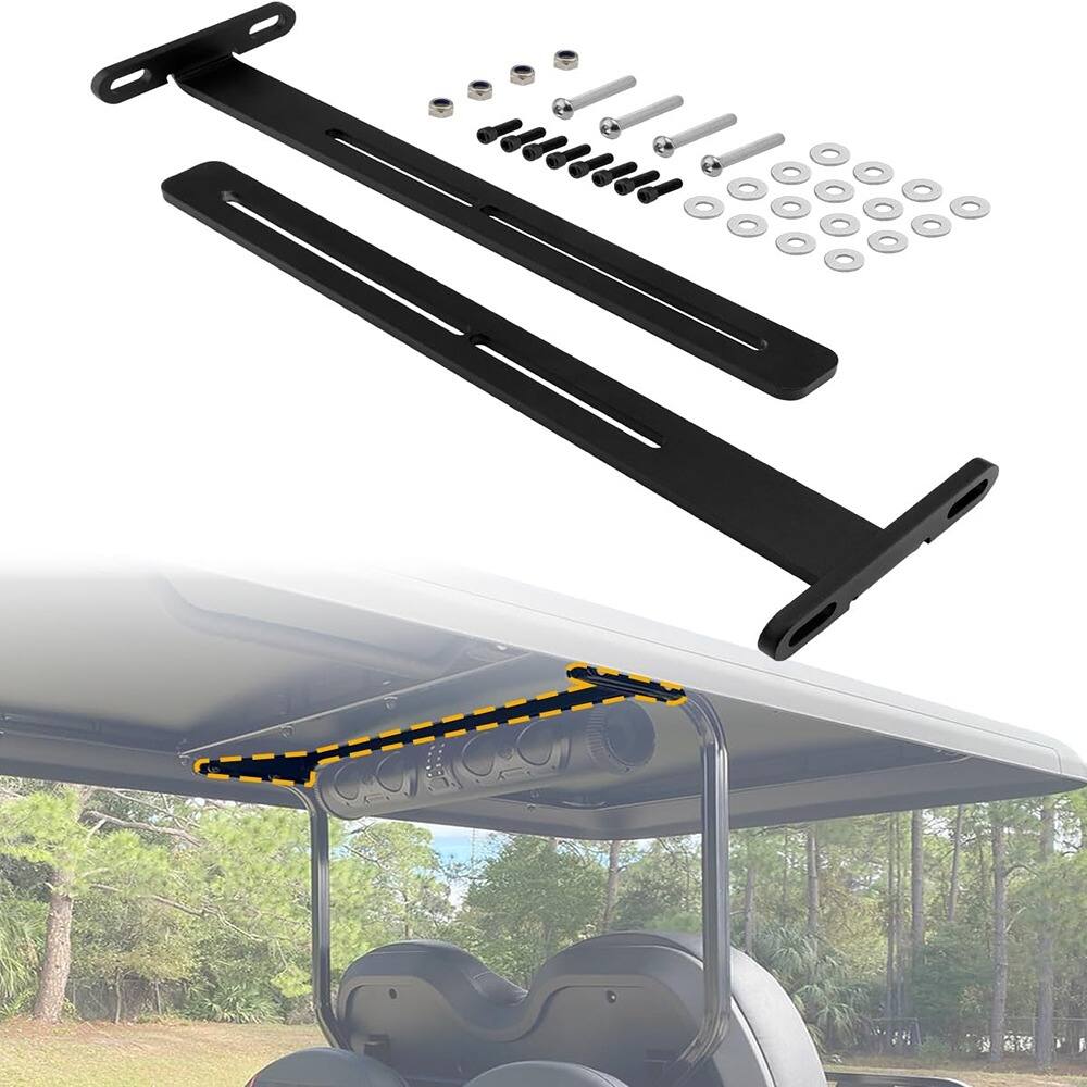 Front. Schertz - Universal Soundbar Mount for Golf Cart – Compatible with SE18, SE26, SEB26, SEDS32 – T-Style Roof Interior Mounting Brac - Black.