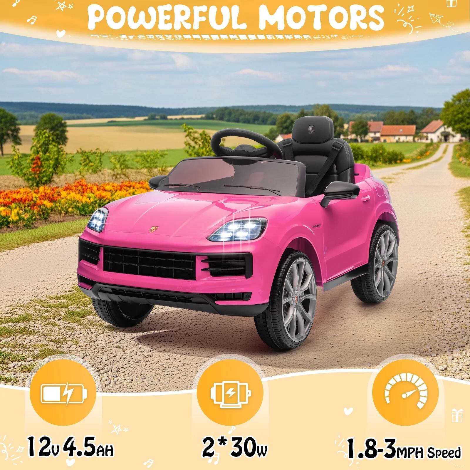 POWERFUL MOTORS

12v 4.5AH

2*30w

1.8-3MPH Speed