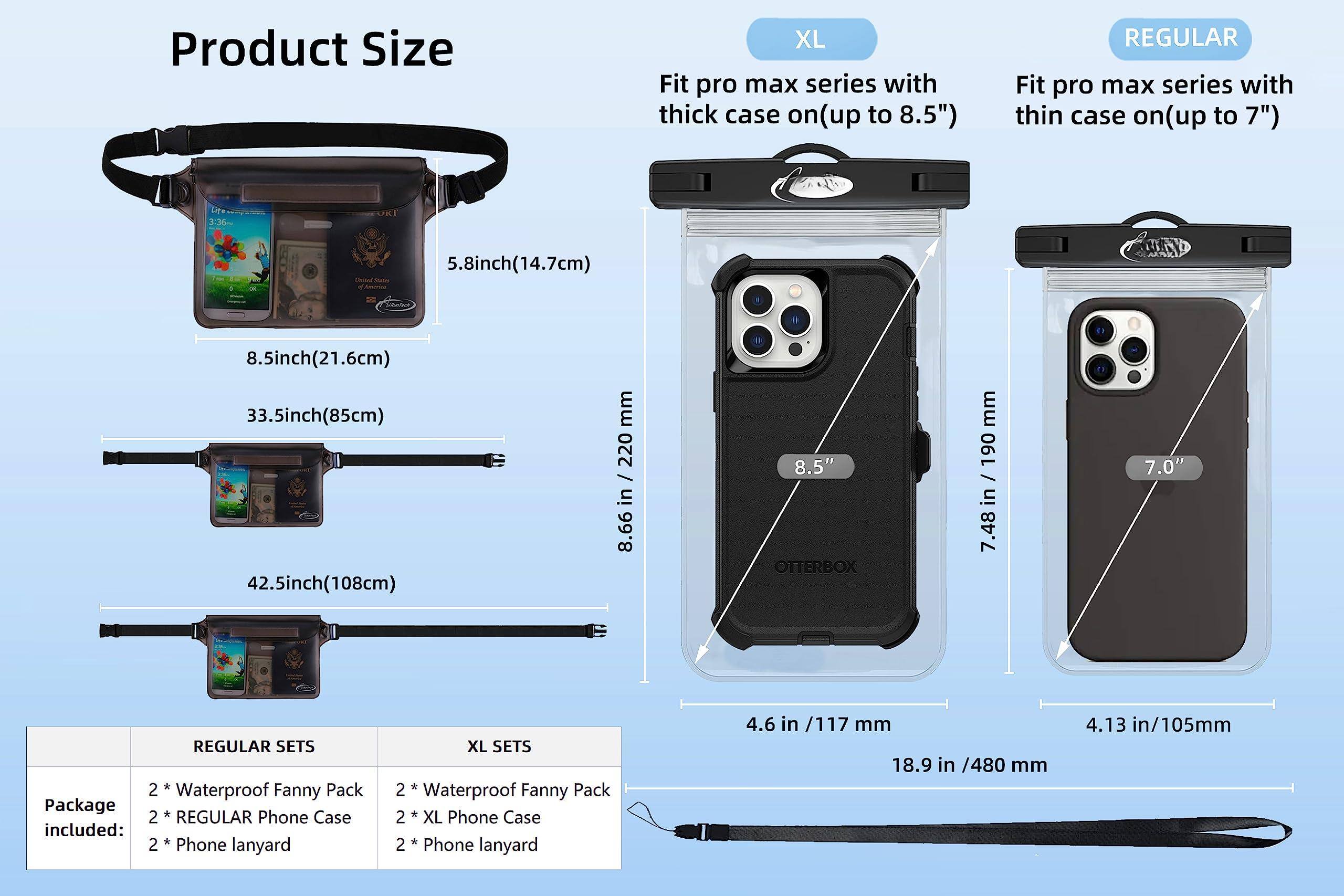 METALTON Waterproof Cell Phone Bag 4 Pack Clear Pouches For Outdoor ...