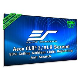 Elite Screens - Aeon CLR®2, CeilingLightRejecting,123"Diag.,16:9,EDGE FREE® Fixed Frame Ultra-Short Throw Projector Screen,AR123H-CLR2 - Silver/Gray