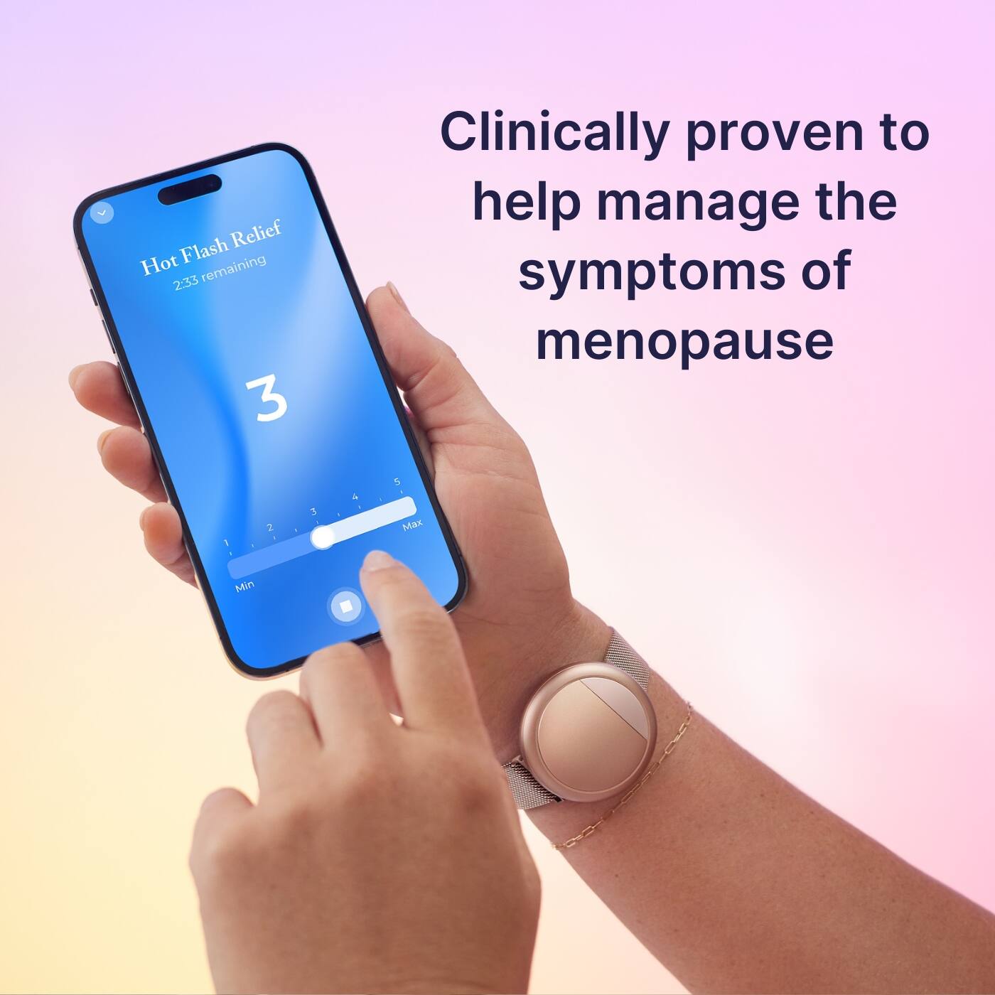 Clinically proven to help manage the symptoms of menopause. Flash Relief Hot remaining 2:33.