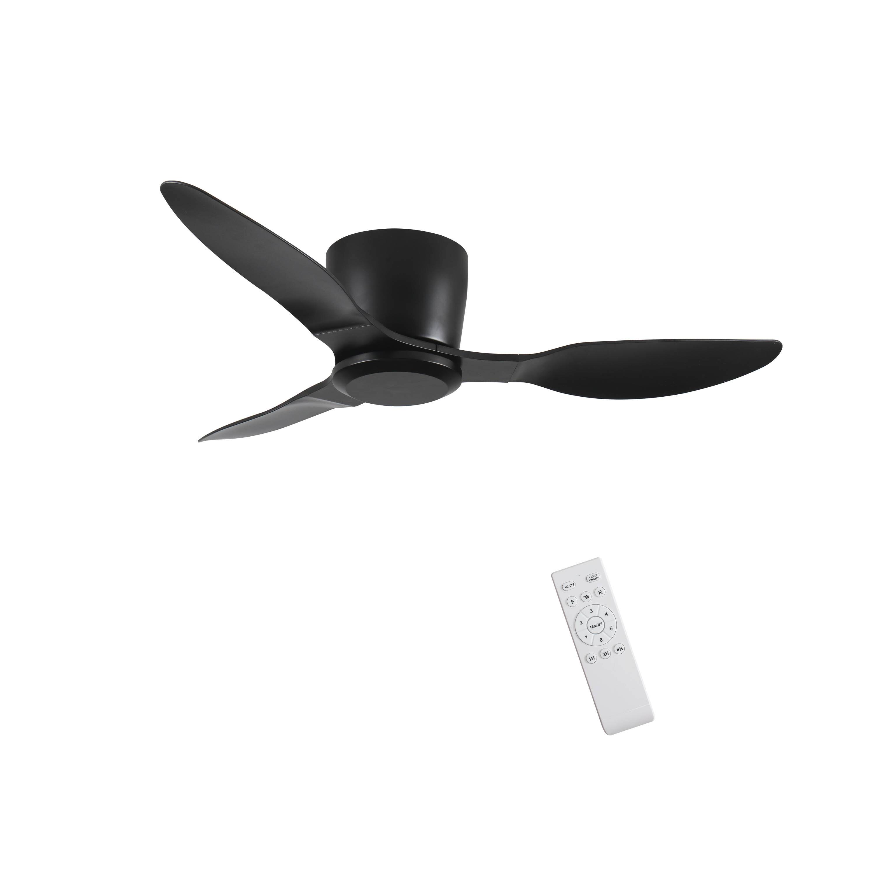 Alt View 4. Sofucor - 40 Inch Black Flush Mount Ceiling Fans No Light 3 Blade 6-Speed Quiet Reversible Ceiling Fan for Living Room Bedroom - Black.