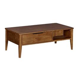 MUSEHOMEINC - Mid Century Modern Rectangular Coffee Table with Drawer, Honey - Brown