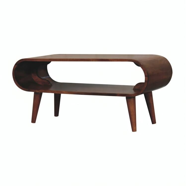 Left. Artisan Furniture - Artisan Furniture Solid Wood Amaya Nordic Style Honey Caramel Coffee Table, Light Brown - Brown.