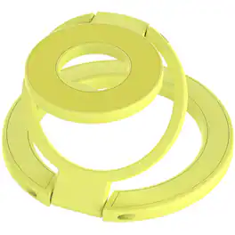 Dteck - Three-Foldable Double-Sided Phone Kickstand,Car Mount Compatible,Mag Safe Magnetic Phone Ring Stand,Metal Phone Holder - Yellow