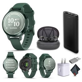 Garmin - Lily 2 Active, Small and Stylish Smartwatch, Jasper Green Bundle - Green - (2024)