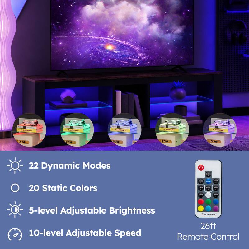 AMPROLIVE  
KINOMIN  
AMPROUVE  
ASPAYAIM  
MANPROUTIVA  

22 Dynamic Modes  
20 Static Colors  
5-level Adjustable Brightness  
10-level Adjustable Speed  
26ft Wireless Remote Control