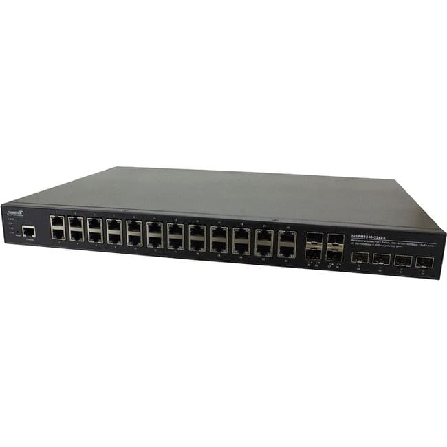 Transition Networks - Managed Hardened Gigabit Ethernet PoE+ Rack Mountable Switch 24 10/100/1000Base-T PoE+ Ports + 4 100/1000Base-X SFP - Unknown