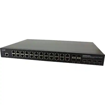 Front. Transition Networks - Managed Hardened Gigabit Ethernet PoE+ Rack Mountable Switch 24 10/100/1000Base-T PoE+ Ports + 4 100/1000Base-X SFP - Unknown.