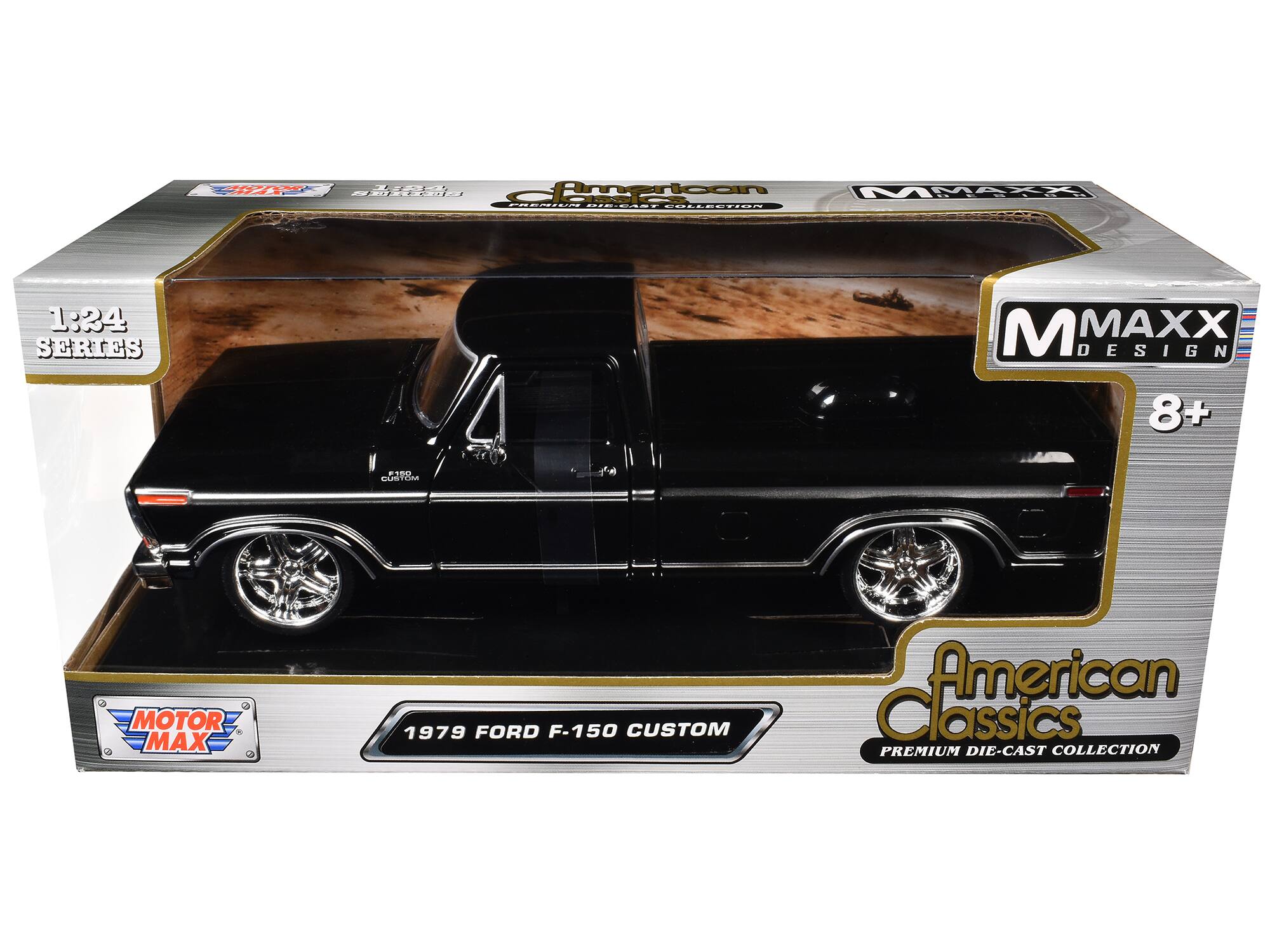 1:24 SERIES  
MMAXX DESIGN  
8+  
MOTOR MAX  
1979 FORD F-150 CUSTOM  
AMERICAN CLASSICS  
PREMIUM DIE-CAST COLLECTION