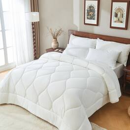 Bestier - Queen Size All-Season Down Alternative Comforter – Lightweight Duvet Insert with Corner Tabs, Skin-Friendly - White