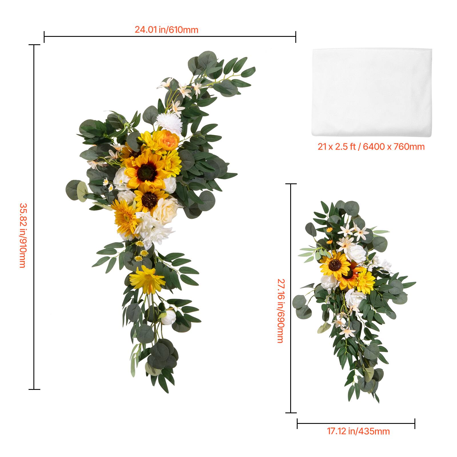 24.01 in/610mm  
21 x 2.5 ft / 6400 x 760mm  
35.82 in/910mm  
27.16 in/690mm  
17.12 in/435mm