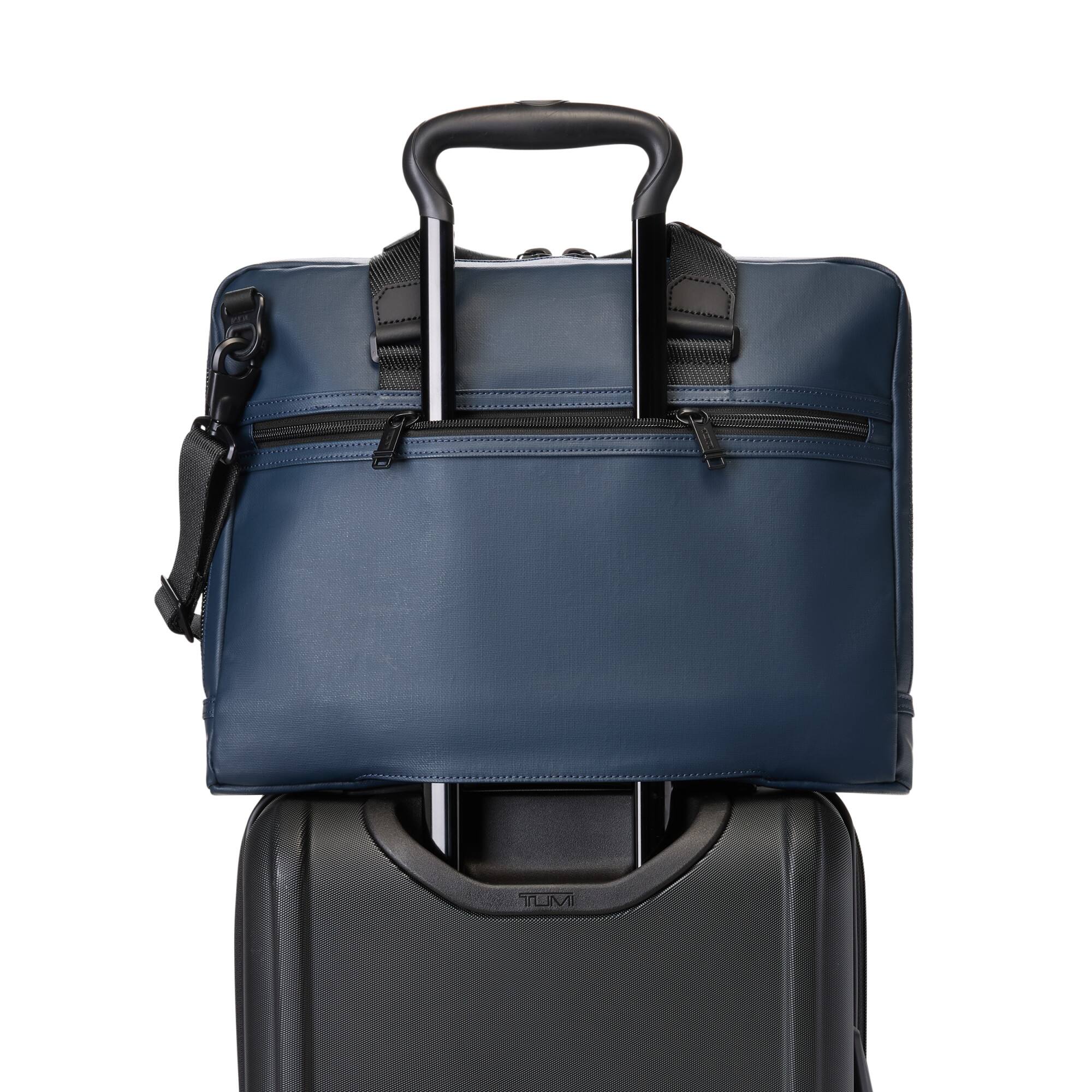 Back. TUMI - Alpha Bravo Academy Brief - Navy Coated Canvas.